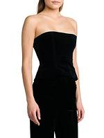 Velvet Strapless Corset Top