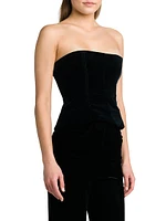 Velvet Strapless Corset Top