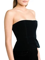 Velvet Strapless Corset Top