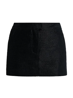 Metallic Silk-Blend Boucle Miniskirt