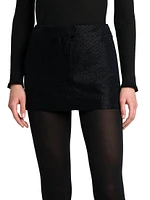 Metallic Silk-Blend Boucle Miniskirt