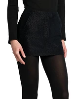 Metallic Silk-Blend Boucle Miniskirt