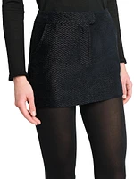 Metallic Silk-Blend Boucle Miniskirt