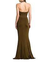 Fluid Knit Stretch Jersey Evening Dress