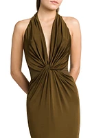 Fluid Knit Stretch Jersey Evening Dress