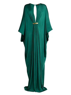 Satin Stretch Jersey Kaftan Gown