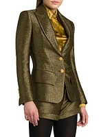 Metallic Silk-Blend Boucle Single-Breasted Jacket