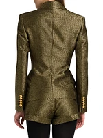 Metallic Silk-Blend Boucle Single-Breasted Jacket