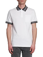 Chain-Link Cotton Polo Shirt