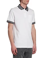 Chain-Link Cotton Polo Shirt