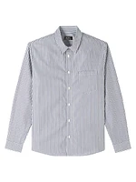 Striped Cotton Button-Front Shirt