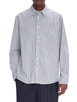 Striped Cotton Button-Front Shirt