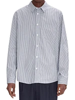 Striped Cotton Button-Front Shirt