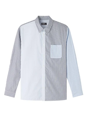 Striped Cotton Button-Front Shirt