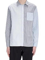 Striped Cotton Button-Front Shirt