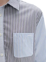 Striped Cotton Button-Front Shirt