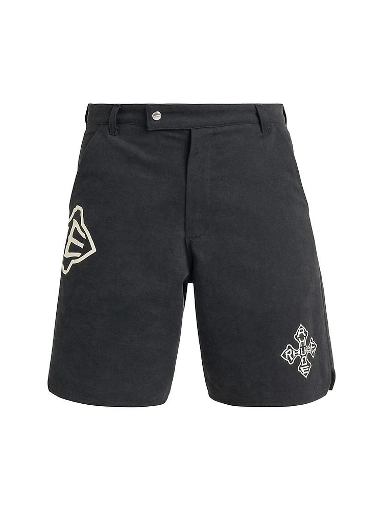 Cross Logo Twill Shorts