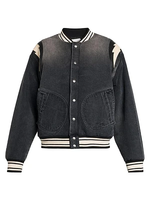 Denim Lighting Bomber Jacket