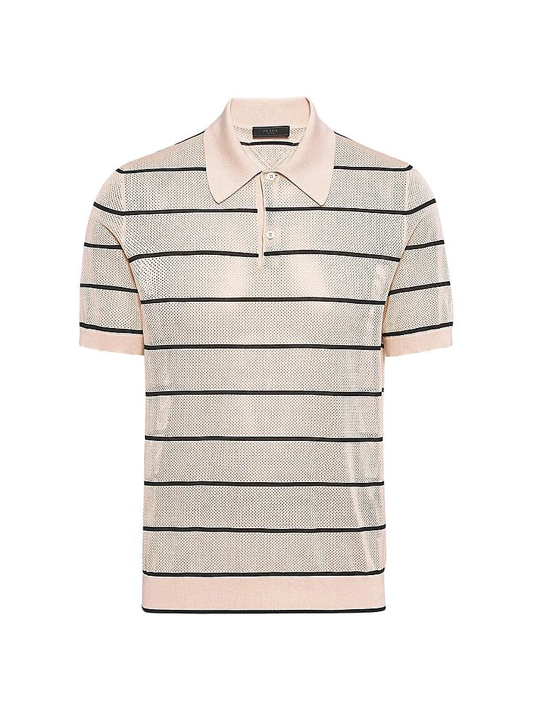 Silk and Cotton Knit Polo Shirt