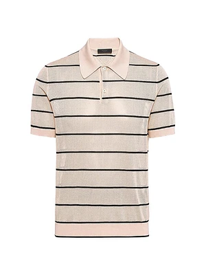 Silk and Cotton Knit Polo Shirt