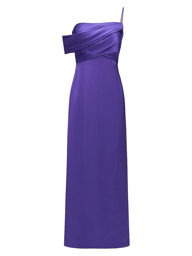 Alaina One-Shoulder Satin Gown