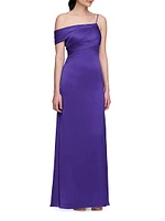 Alaina One-Shoulder Satin Gown