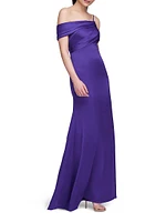 Alaina One-Shoulder Satin Gown