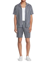 Striped Cotton-Blend Jacquard Shorts