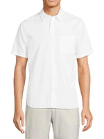 Cotton Poplin Button-Front Shirt