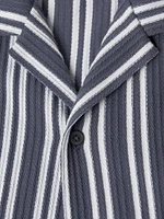 Jacquard Striped Cotton-Blend Camp Shirt