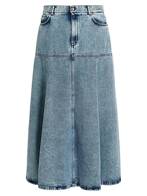 Plus Fascia Denim Maxi Skirt