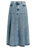 Plus Fascia Denim Maxi Skirt