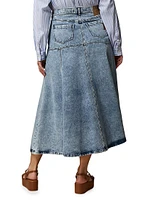 Plus Fascia Denim Maxi Skirt