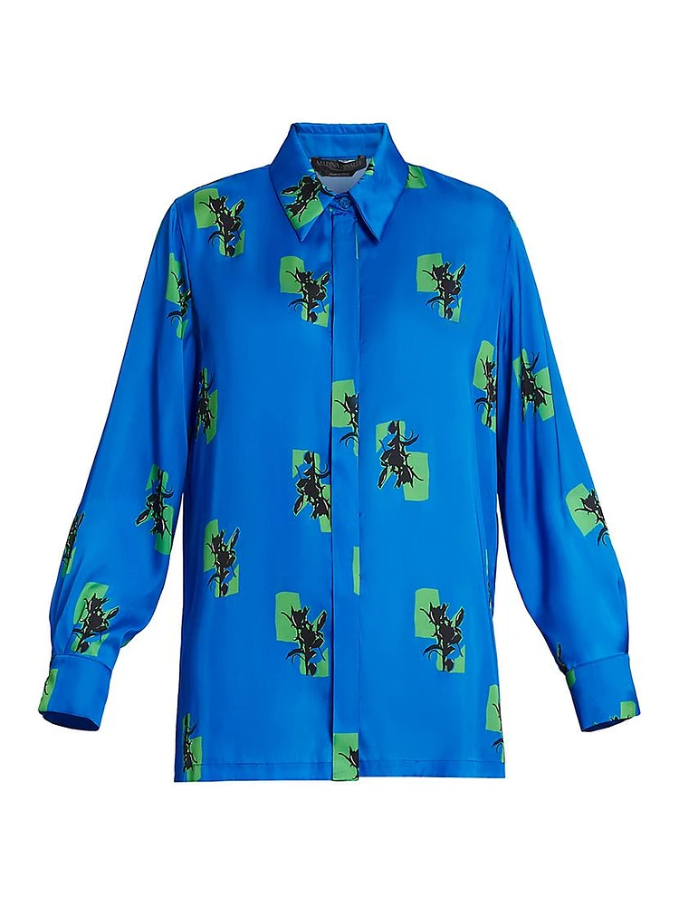 Plus Auronzo Printed Satin Shirt