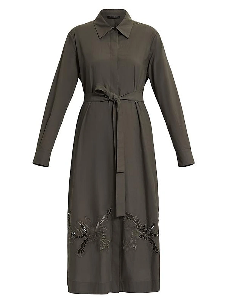 Plus Ghianda Embroidered Poplin Shirtdress