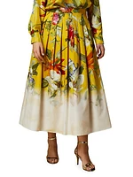 Abaco Printed Poplin Midi-Skirt