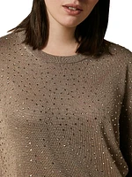 Acqua Rhinestone-Embellished Pullover Sweater