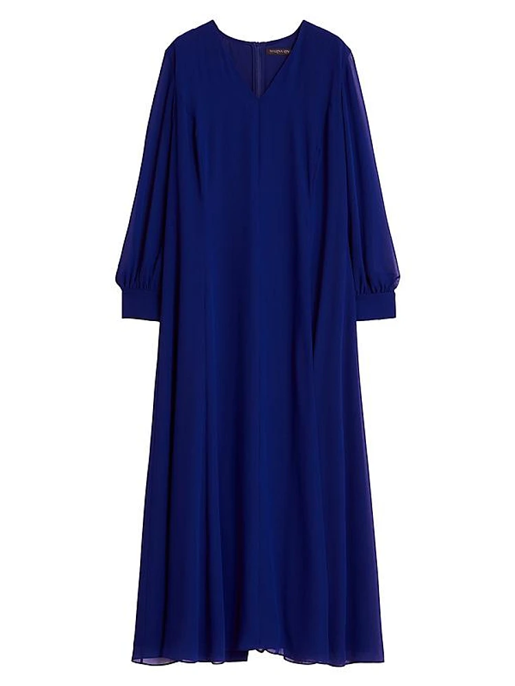 Plus Size Cambio Draped Crepe Georgette Maxi Dress