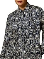 Plus Adam Printed Satin Shirtdress