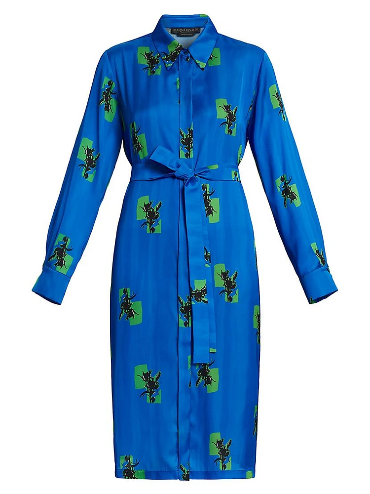 Plus Dravenna Printed Satin Shirtdress