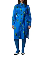 Plus Dravenna Printed Satin Shirtdress