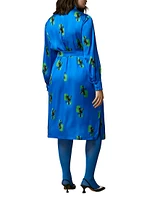 Plus Dravenna Printed Satin Shirtdress