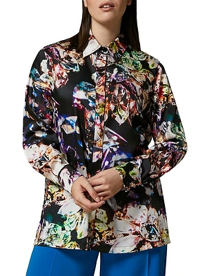 Plus Eccelso Printed Satin Shirt