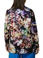 Plus Eccelso Printed Satin Shirt