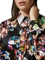 Plus Eccelso Printed Satin Shirt