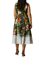 Plus Trento Printed Poplin Dress