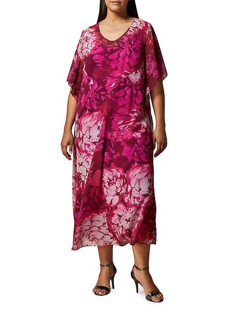 Plus Zenith Silk Georgette Dress