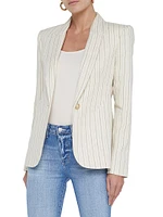 Clementine Striped Linen-Blend Blazer