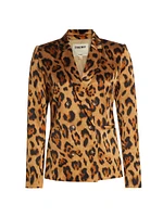 Colin Leopard Silk Double-Breasted Blazer