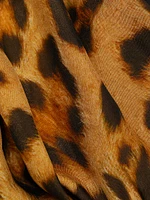 Jaxon Leopard Silk Surplice Bodysuit